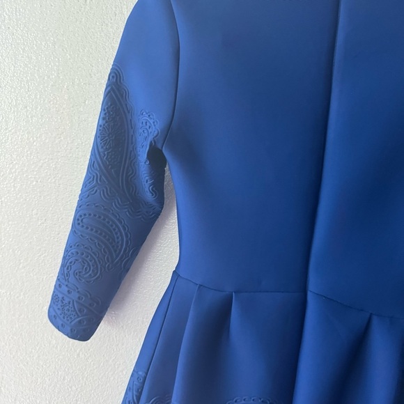 MaxMara Cobalt Blue Long Sleeve Mini Cocktail Dress size Medium - Picture 9 of 10